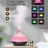 Dark Wood and Glass Ultrasonic Aroma Diffuser with Bluetooth Speaker - 500 ml