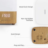 Wood Clock Ultrasonic Aroma Diffuser with Bluetooth Speaker - 300 ml