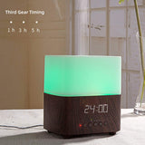 Wood Clock Ultrasonic Aroma Diffuser with Bluetooth Speaker - 300 ml