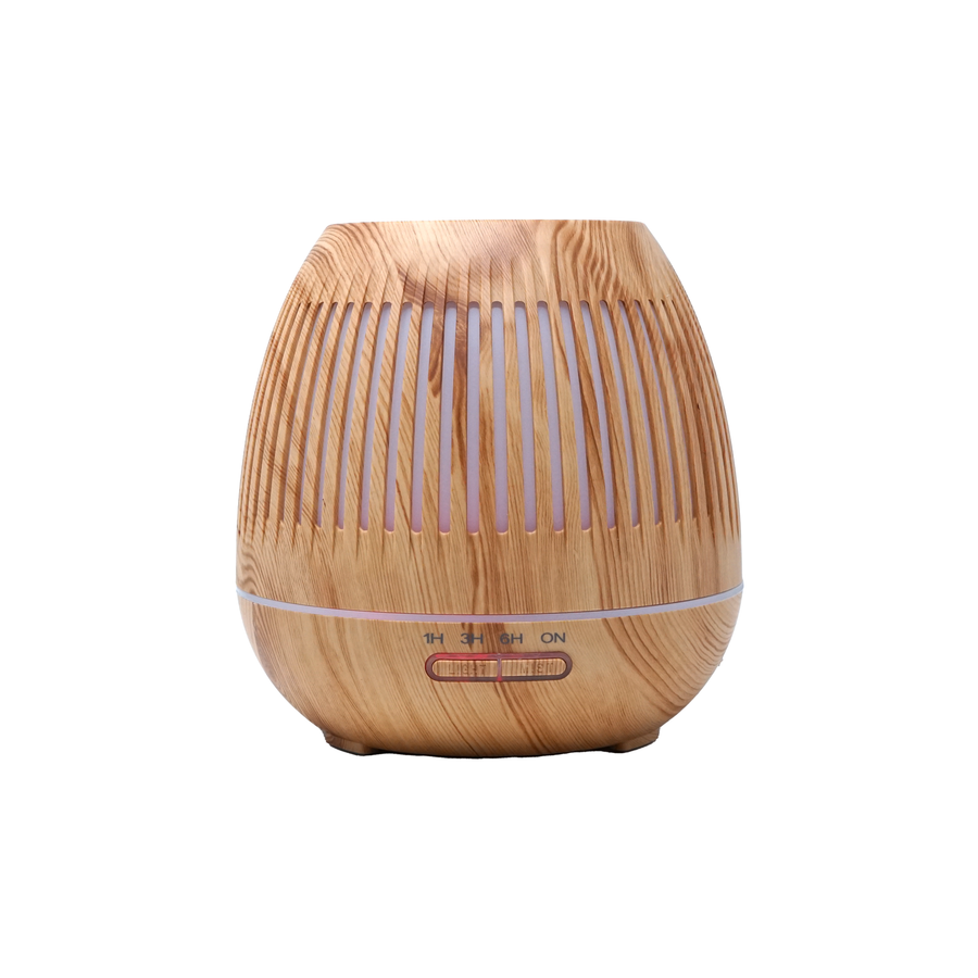 Wood Stripes Ultrasonic Aroma Diffuser - Multicolor Lights - 500 ml