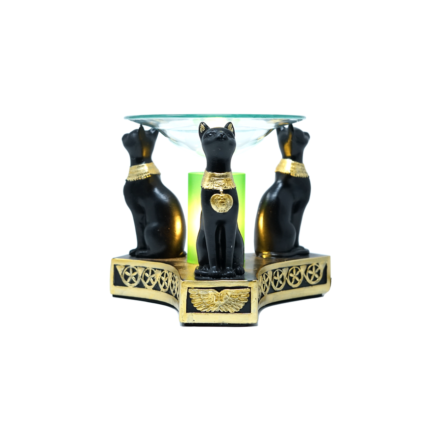 Egyptian Cats Oil Burner Lamp