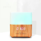 Wood Clock Ultrasonic Aroma Diffuser with Bluetooth Speaker - 300 ml