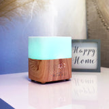 Wood Clock Ultrasonic Aroma Diffuser with Bluetooth Speaker - 300 ml