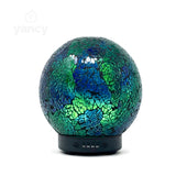 Blue Art Glass Ball Ultrasonic Aroma Diffuser - Multicolor Lights - 160ml