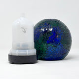 Blue Art Glass Ball Ultrasonic Aroma Diffuser - Multicolor Lights - 160ml