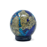 Teal Art Glass Ball Ultrasonic Aroma Diffuser - Multicolor Lights - 160ml