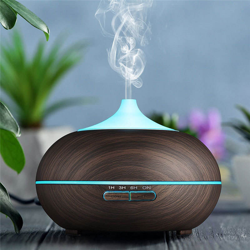 Dark Bamboo Ultrasonic Aroma Diffuser with Bluetooth Speaker - 500 ml