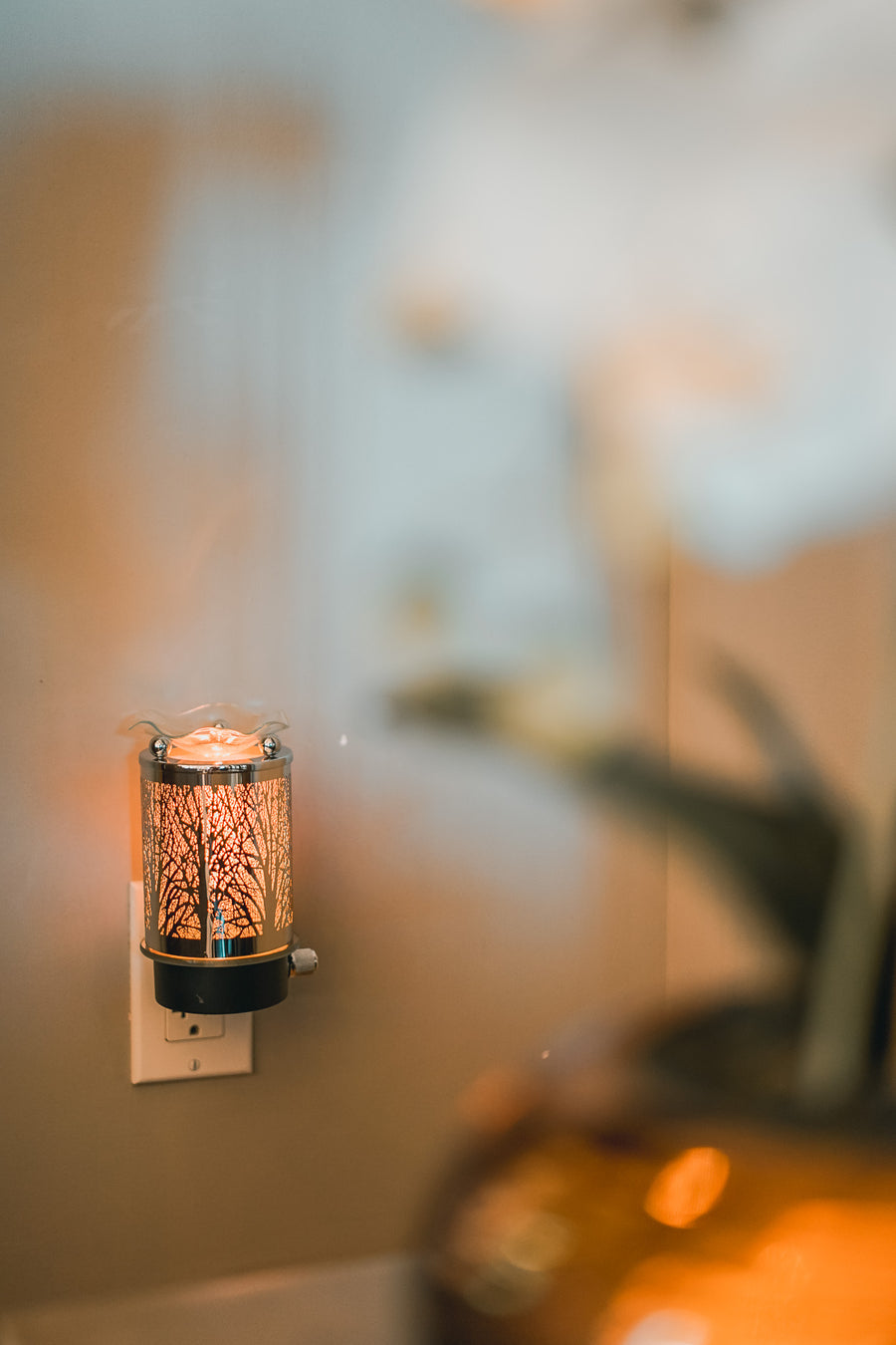 Chrome Forest Wall Plug-In Aroma Lamp